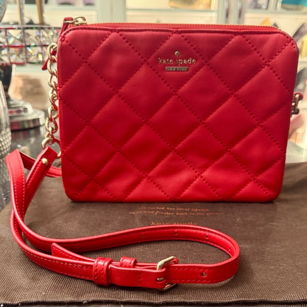 Beautiful Red Kate Spade Quilted Bag with Dustbag